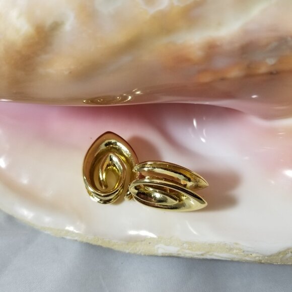 Pair Ear Saddles Brass teardrop 25 mm 1" spiral, Platform Plugs, Ear Saddle NWT - Picture 3 of 3